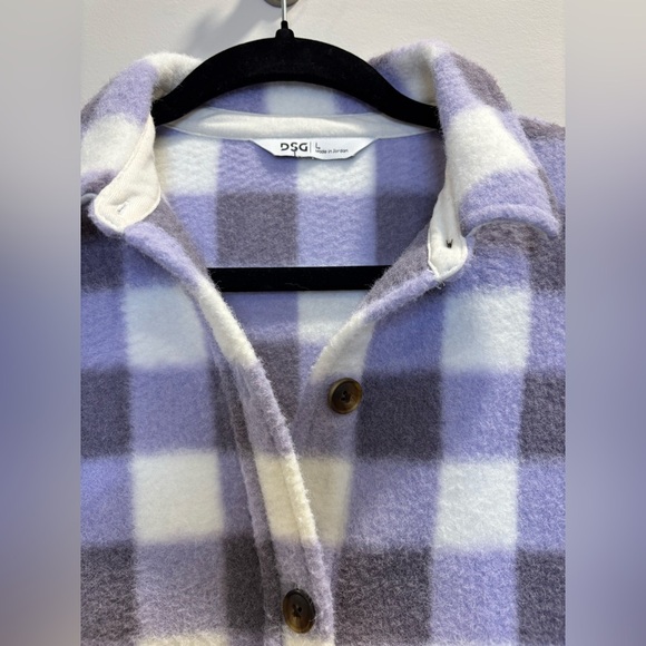 DSG Purple and White Buffalo Plaid Lavender Checkered Jacket - Picture 7 of 8